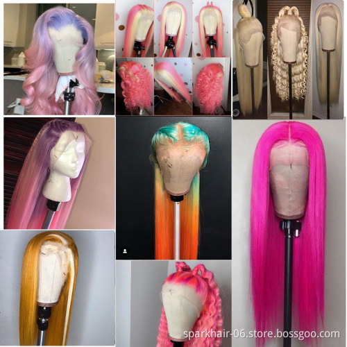 Raw Virgin Cuticle Aligned Brazilian Human Hair Transparent Lace Frontal 613 HD Lace Front Wig With Baby Hair For Black Women